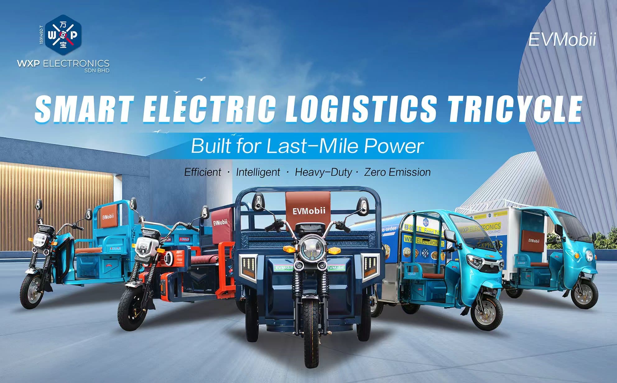 Electric tricycles for Malaysia local logistics